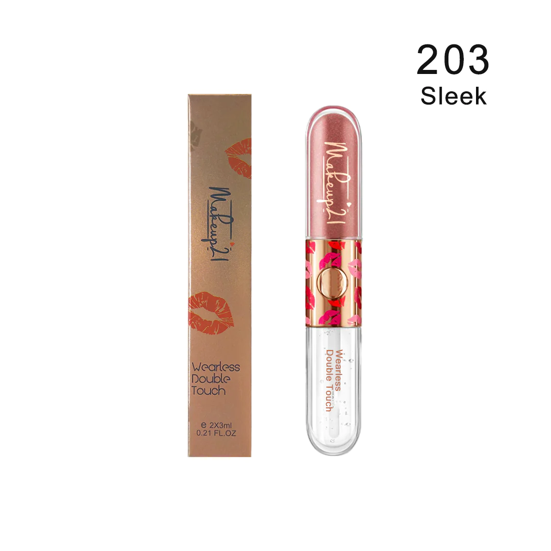 203-1.webp Makeup21 Wearless Double Touch Liquid Lipstick + Lip Gloss - 203 - Image 1