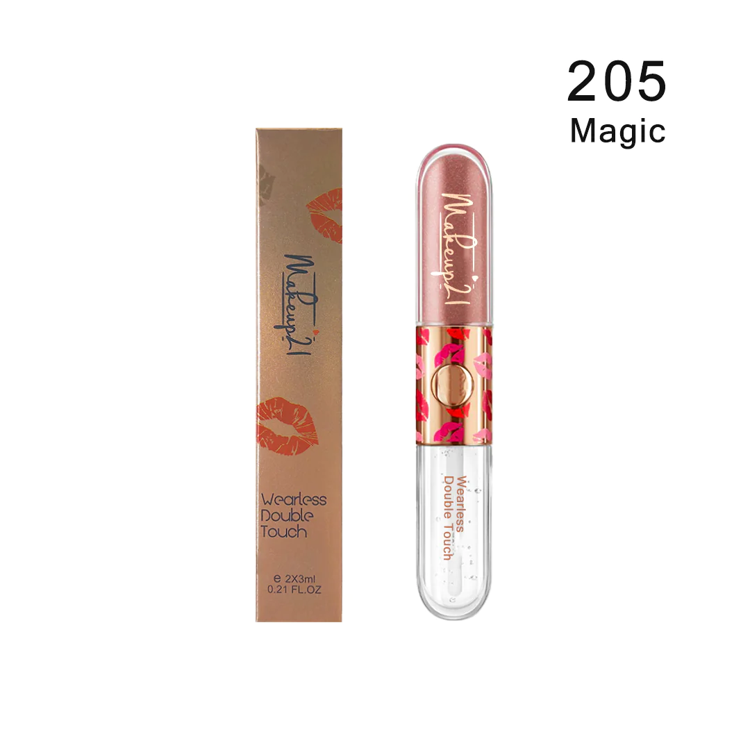 205-1.webp Makeup21 Wearless Double Touch Liquid Lipstick + Lip Gloss - 205 - Image 1