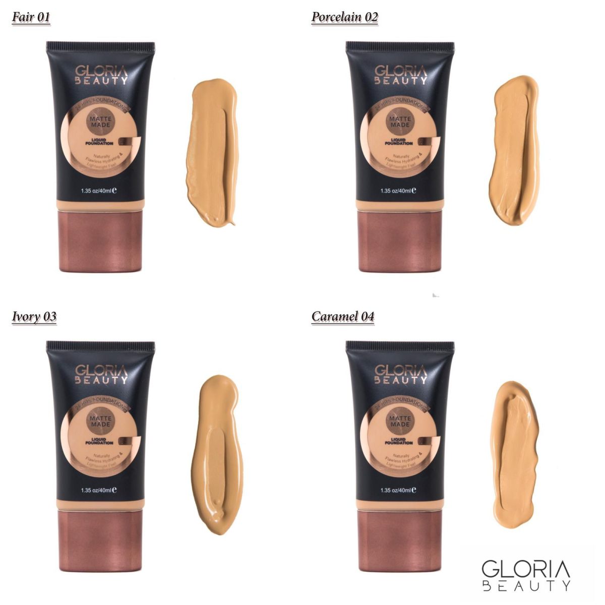 Gloria Beauty Liquid Foundation - 01 - Fair - Image 2