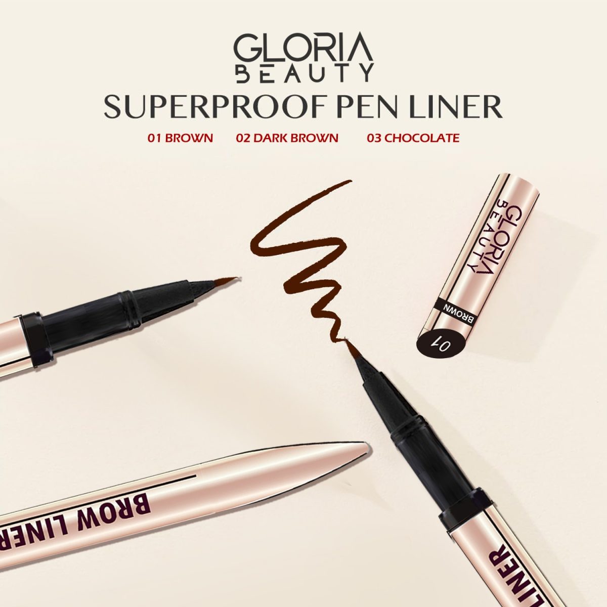 Gloria Beauty Brow Liner - 01 Brown - Image 2