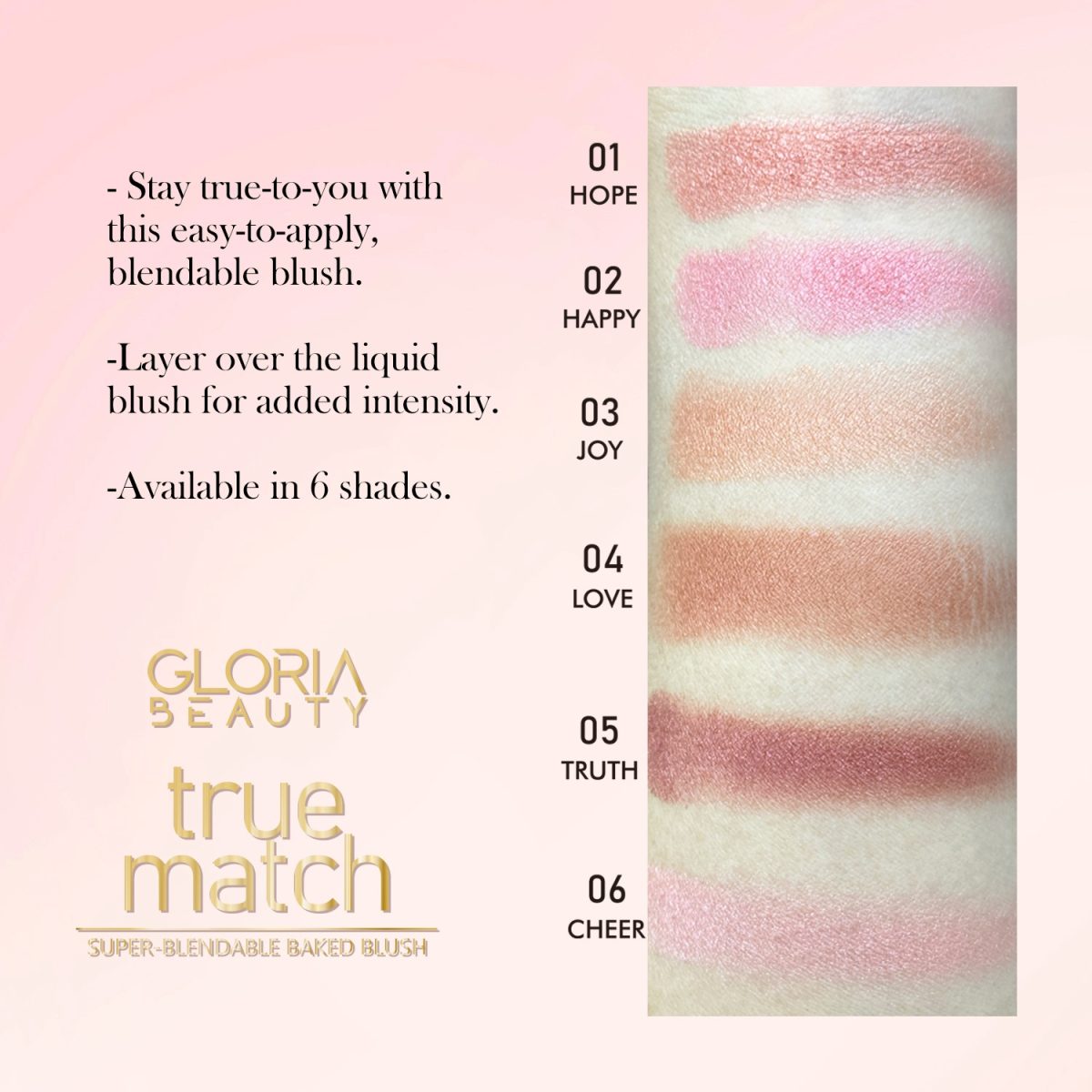 Gloria Beauty True Match Baked Blusher 05- Truth - Image 3