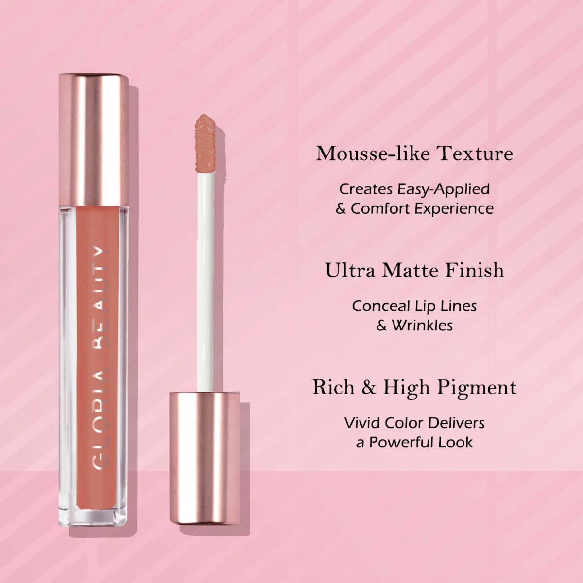 Gloria Beauty Lip Souffle Matte Creamy Liquid Lipstick 14- Bold - Image 3